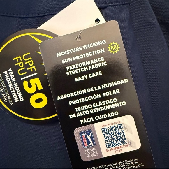 PGA Tour Navy Blue Golf Skort Size 10 Stretch Moisture Wicking UPF 50 - Picture 7 of 11